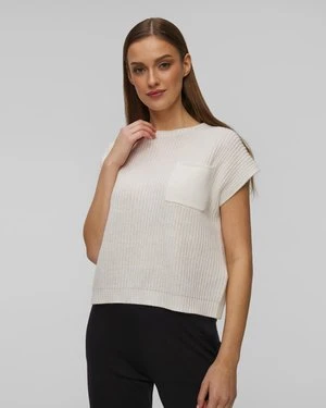 Biały sweter z kaszmirem damski Allude