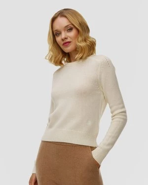 Biały Sweter Z Kaszmiru Damski Kujten Caroline