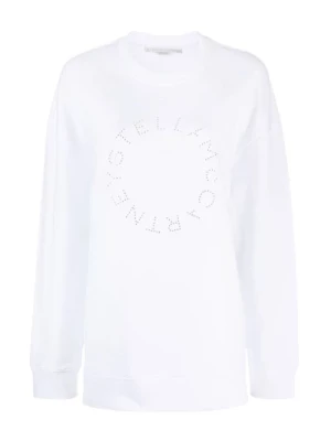 Biały Sweter z Logo z Kamieniami Stella McCartney