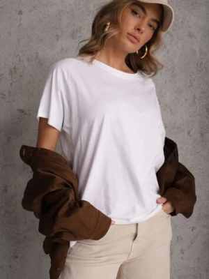 Biały T-shirt Basic Oversize z Bawełny Elusis romee's