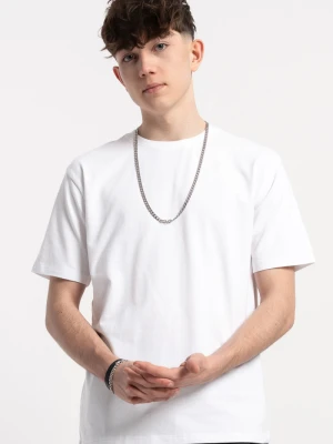 Biały t-shirt bez nadruków Reporter