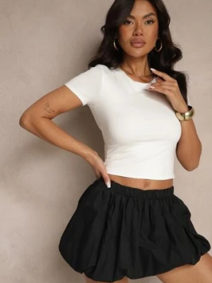 Biały T-shirt Cropped z Wiskozą Efranessa