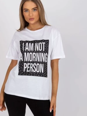 Biały t-shirt damski I AM NOT A MORNIG PERSON