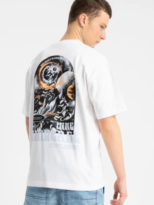 T-shirt chłopięcy loose z nadrukiem Reporter