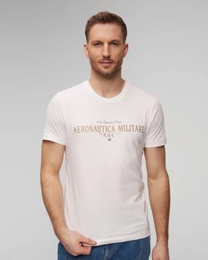 Biały T-shirt Męski Aeronautica Militare