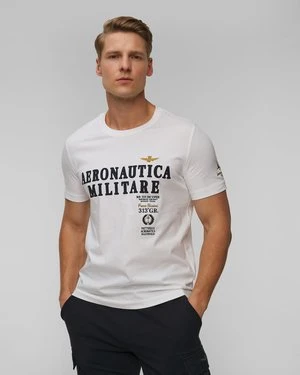 Biały T-shirt Męski Aeronautica Militare