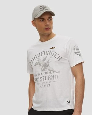 Biały T-shirt Męski Aeronautica Militare