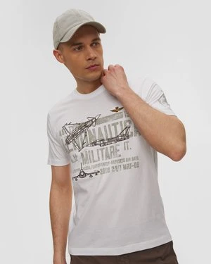 Zdjęcie produktu Biały T-shirt Męski Aeronautica Militare