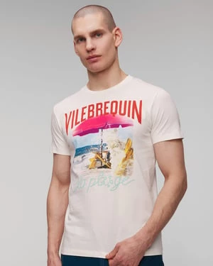 Biały T-shirt Męski Vilebrequin Portisol