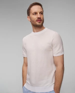 Biały T-shirt Męski Z Dzianiny Hugo Boss Tantino