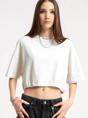 Biały t-shirt o kroju bubble Reporter Young