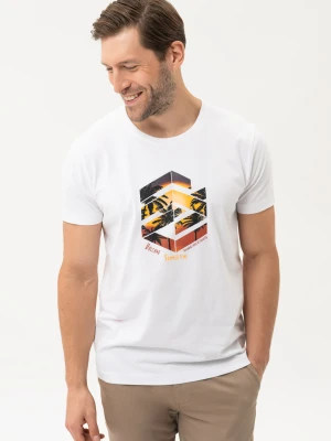 Biały t-shirt T-SUNSET Volcano