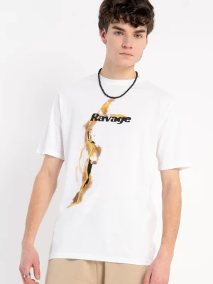 Biały t-shirt z autorską grafiką Reporter