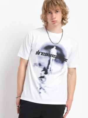 Biały t-shirt z autorską grafiką z przodu Reporter Young