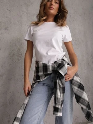 Biały T-shirt z Bawełny z Okrągłym Dekoltem Nedima jstyle