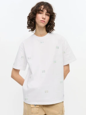 BIAŁY T-SHIRT Z KRYSZTAŁKAMI GANNI