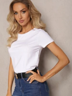 Biały T-shirt z Linii Basic Apoxis glo-story