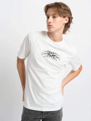 Biały t-shirt z minimalistyczną grafiką z przodu