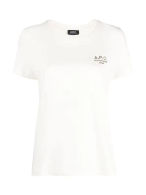 Biały T-shirt z nadrukiem logo A.p.c.