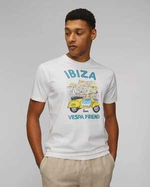 Biały T-shirt Z Nadrukiem Męski Mc2 Saint Barth