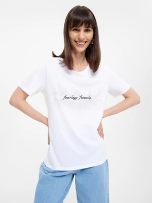 Biały t-shirt z nadrukiem na środku Greenpoint