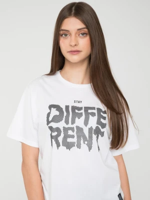 Biały T-Shirt z nadrukiem z przodu Reporter