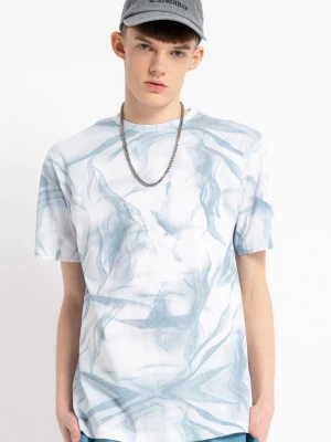 Biały t-shirt z niebieskim nadrukiem na całości Reporter Young