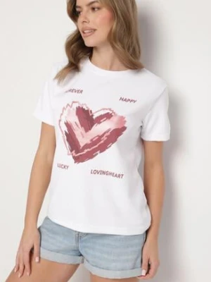 Biały T-shirt z Ozdobnym Nadrukiem Palithiela glo-story