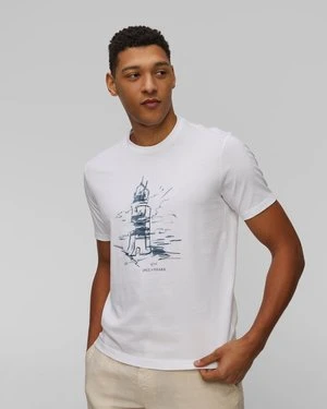 Biały T-shirt z printem męski Paul&Shark Paul and Shark