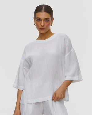 Biały T-shirt Z Wiskozy Damski Deha