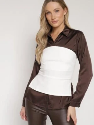 Biały Top Bez Rękawów z Wiskozą Zdobiony Rozcięciami Salomira by swan