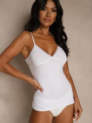 Biały Top z Bawełny z Dekoltem w Serek Carinael romee's