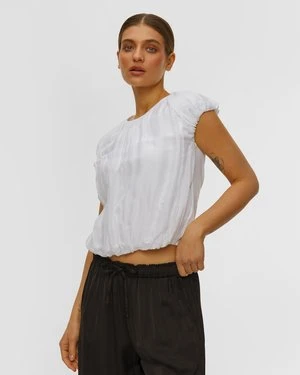 Biały Top Z Jedwabiem Damski Deha