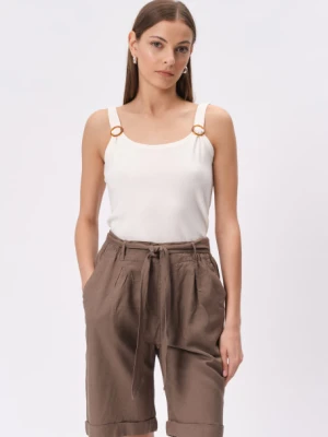 Biały top z klamrą na ramiączkach Greenpoint