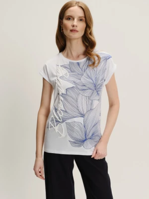 Biały top z subtelnym nadrukiem Greenpoint