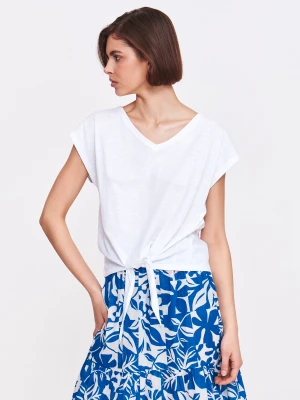 Biały top z wiązaniem Top Secret