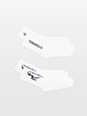 Biały zestaw skarpet z haftem 2-PAK Reporter