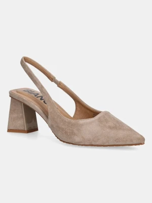 Bianco czółenka BIAMARALYN kolor beżowy na słupku z odkrytą piętą 11242498