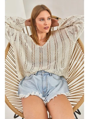 Bianco Lucci Sweter w kolorze beżowym rozmiar: onesize