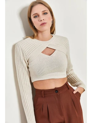 Bianco Lucci Sweter w kolorze beżowym rozmiar: onesize