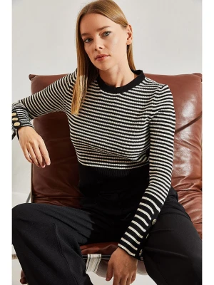 Bianco Lucci Sweter w kolorze czarno-kremowym rozmiar: onesize