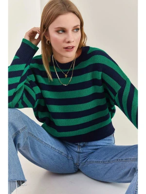 Bianco Lucci Sweter w kolorze zielono-granatowym rozmiar: onesize