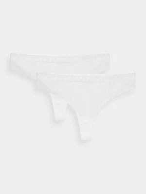 Bielizna stringi (2-pack) damskie - białe 4F