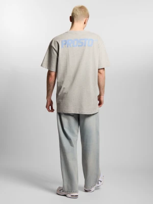 Big log Infinity t-shirt oversize bawełniany męski szary Klasyk