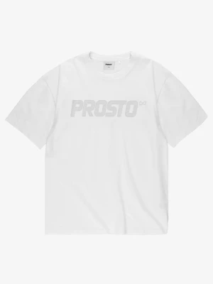 Big log t-shirt bawełniany męski biały Klasyk