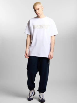 Big log t-shirt oversize bawełniany męski biały Klasyk