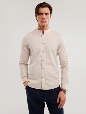BIG STAR Koszula - Slim fit - w kolorze beżowym rozmiar: L