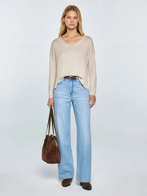 BIG STAR Sweter "Fausti" w kolorze beżowym rozmiar: M