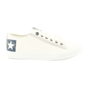 Big Star Trampki męskie białe 174074 z eko-skóry