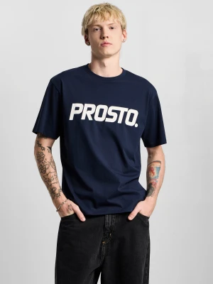Biglog t-shirt regular bawełniany męski granatowy PROSTO.
